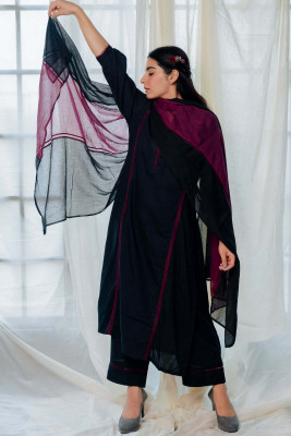 Tasrika Solid Kurta, Trouser/Pant & Dupatta Set