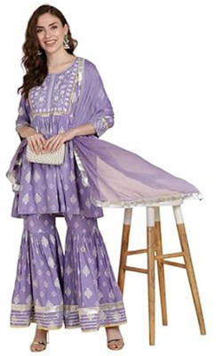 Vijay Collections Women Kurta Sharara Dupatta Set