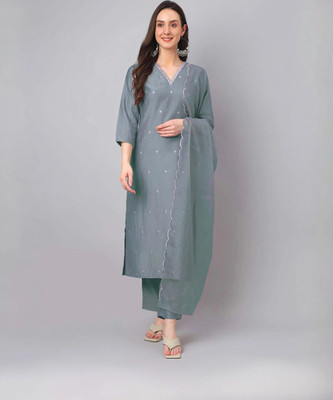 Janasya Women Kurta Pant Dupatta Set