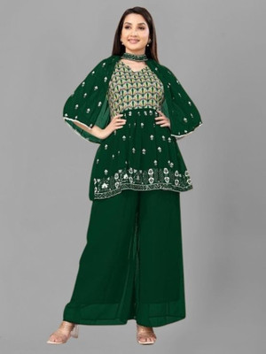 Camerfly Women Ethnic Top Sharara Set