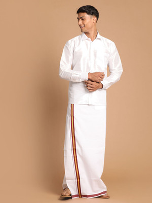 VASTRAMAY Men Kurta Pyjama Ethnic Jacket Set