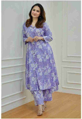 RHUAN ENTRPRISES Floral Print Kurta, Palazzo & Dupatta Set