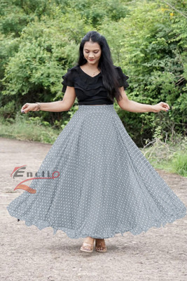 ENCLIQ Women Ethnic Top Skirt Set