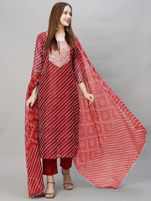 SupBir Women Kurta Pant Dupatta Set