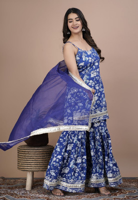 Suyasam Creation Women Kurta Sharara Dupatta Set