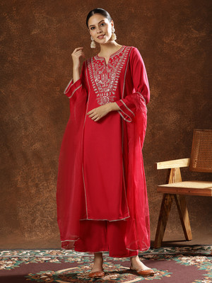 ANOUK Women Kurta Palazzo Dupatta Set