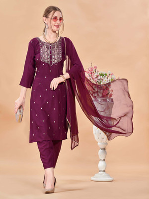 FabFairy Women Kurti Pant Dupatta Set