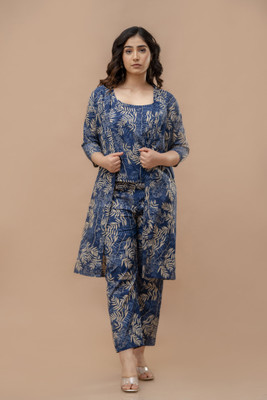 AARIKAARI Women Crop Top Pant Ethnic Jacket Set