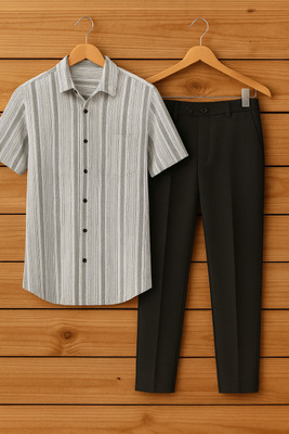 Black Deer Men Shirt Pant Set