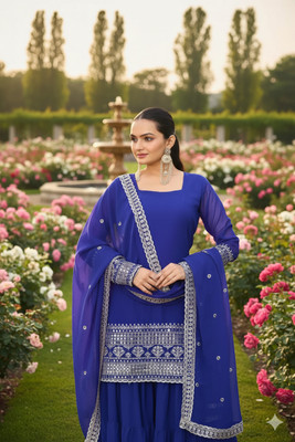 Bajrang fab Women Ethnic Top Pant Dupatta Set