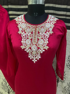 LegcayEthanic Embroidered Kurta, Palazzo & Dupatta Set