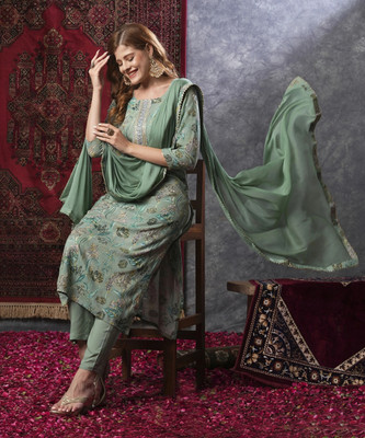 Divastri Women Kurta Pant Attached Dupatta Set