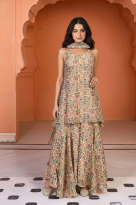 W Women Kurta Sharara Dupatta Set