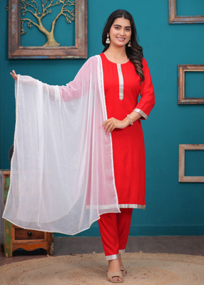 BLEVY Women Kurta Pant Dupatta Set