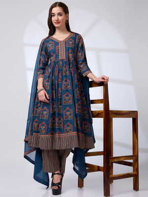 Globus Women Kurta Pant Dupatta Set