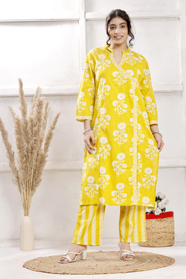 KRIFA Women Kurti Palazzo Set
