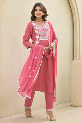 Peachmode Women Kurti Pant Dupatta Set