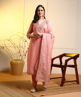 New Ethnic 4 You Women Kurti Pant Dupatta Set