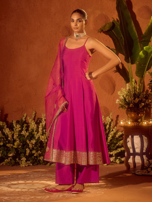 FIORRA Women Kurta Palazzo Dupatta Set