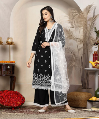 Stylum Women Kurta Palazzo Dupatta Set