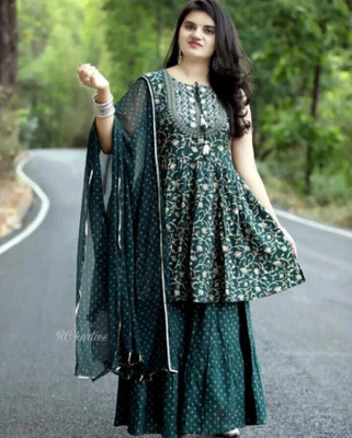 AnviTextile Women Ethnic Top Sharara Dupatta Set