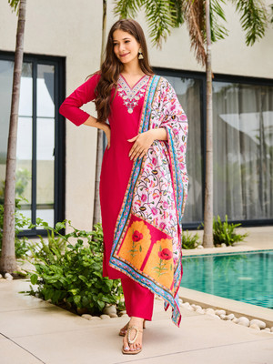 Prime Poster Embroidered Kurta, Trouser/Pant & Dupatta Set