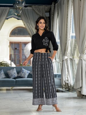 Juniper Women Crop Top Palazzo Set