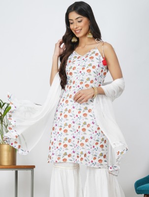 METRO-FASHION Women Kurta Sharara Dupatta Set