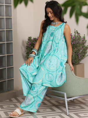 LIBAS Women Ethnic Top Palazzo Set