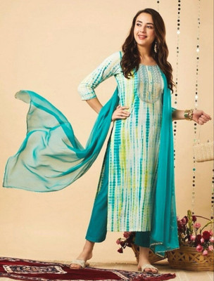 FLYMEN'S Women Kurti Pyjama Dupatta Set