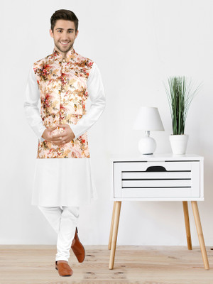 FABWAX Men Kurta Pyjama Ethnic Jacket Set