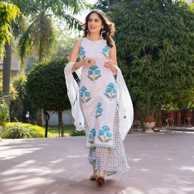 Rekha Tex Fab Women Kurta Sharara Dupatta Set