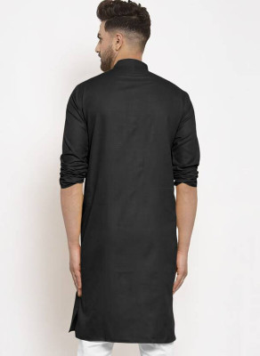 COCHICO ENTERPRISE Men Solid Straight Kurta(Black)