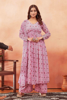 EVAROO Women Kurta Palazzo Dupatta Set