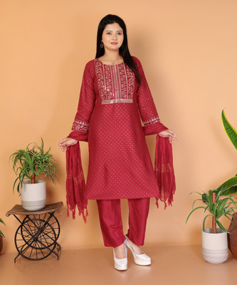 jl fashion Women Kurta Pant Dupatta Set
