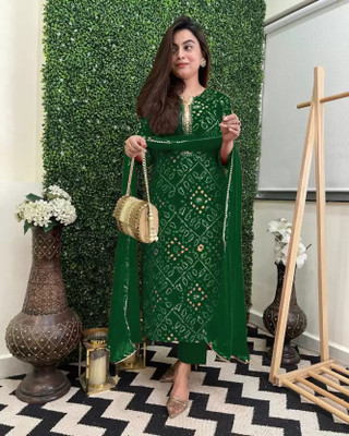 Assume Fab Embroidered Kurta, Trouser/Pant & Dupatta Set
