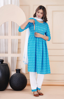 77Taj7 Women Ethnic Top Pant Set