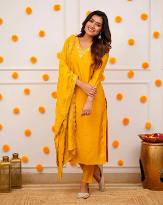 FOXDX Women Kurti Pant Dupatta Set