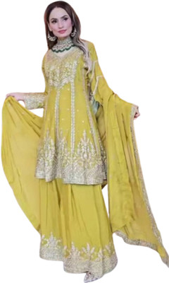 IYALAFAB Women Ethnic Top Pant Dupatta Set