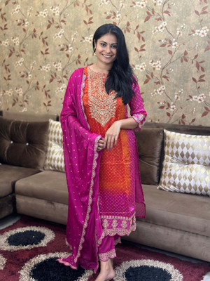 Aaghnya Fashion Women Kurta Pant Dupatta Set