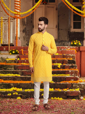 JS COLLECTION Men Kurta Churidar Set