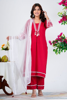 FrionKandy Women Kurta Pant Dupatta Set