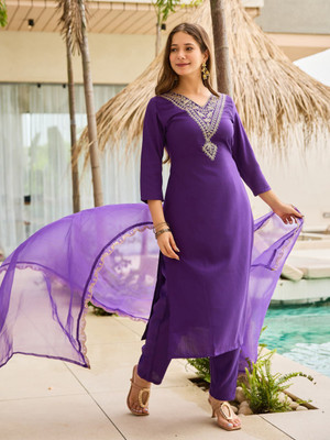 arma fab Embroidered Kurta, Trouser/Pant & Dupatta Set