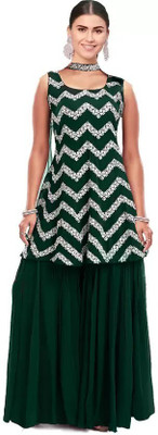 advance enterprise Women Ethnic Top Palazzo Set