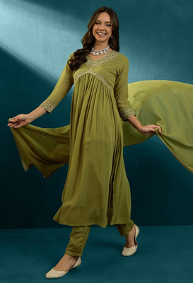 kvsfab Women Kurta Pant Dupatta Set