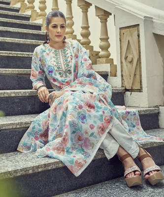 TRAHIMAM Women Kurti Pant Dupatta Set