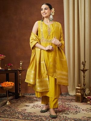 Janasya Women Kurti Pant Dupatta Set