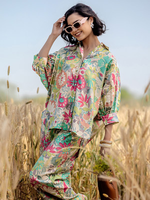 LIBAS Women Shirt Palazzo Set