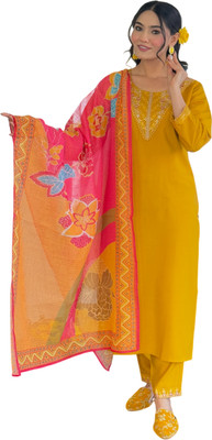 ADHEERA Women Kurti Pant Dupatta Set