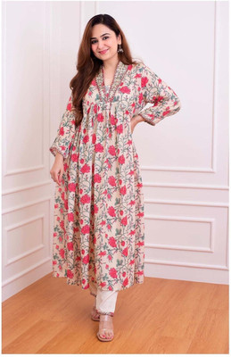 HITANHEE Women Kurta Pant Set
